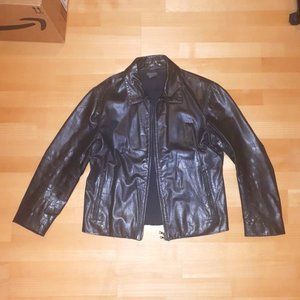 Rugby North America (m0851) Black Leather Jacket Made in Canada (Medium)